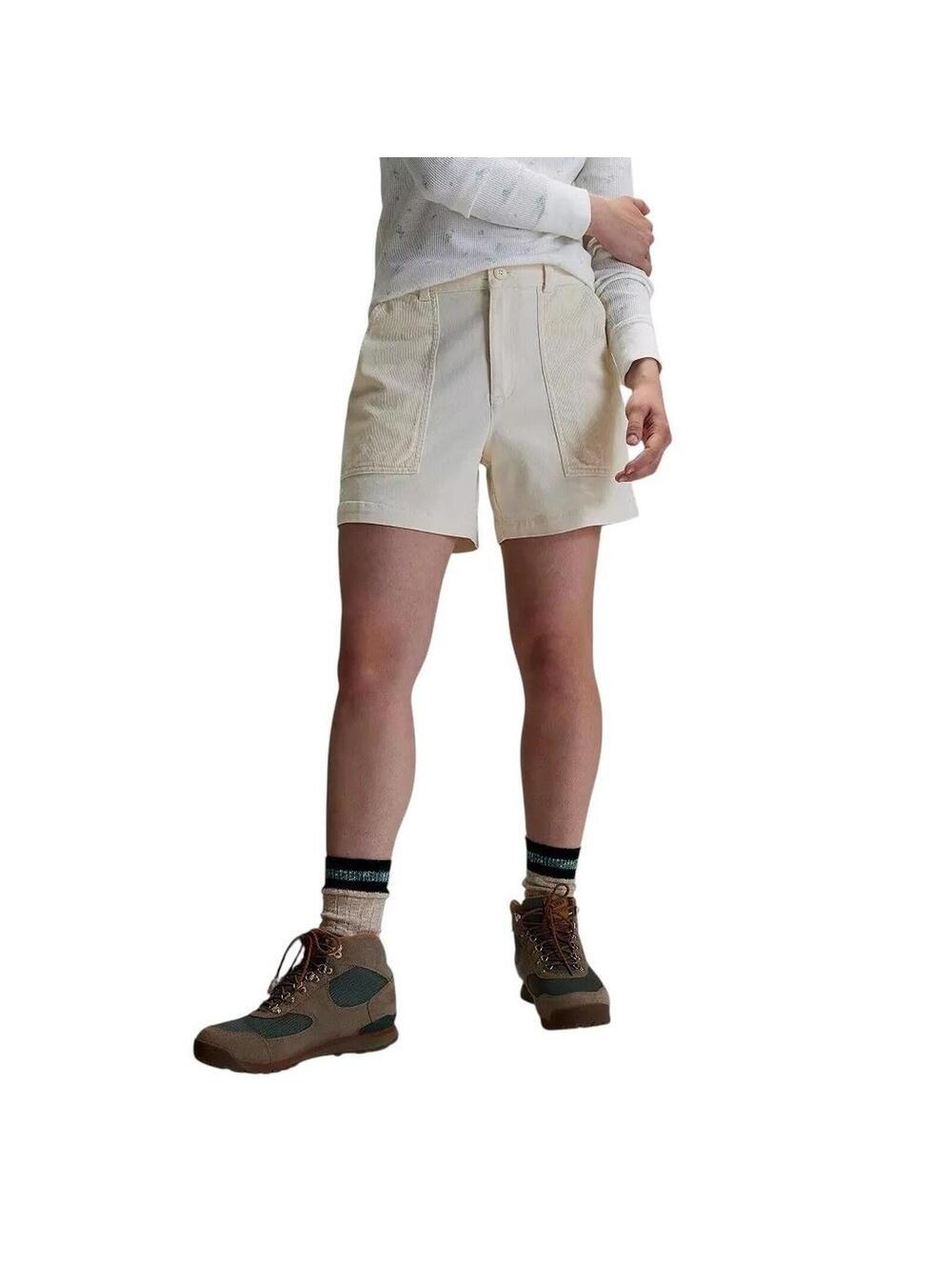 (C253) Alpine Design High Rise 5" Shorts Women's Mixed Fabric Off White 10